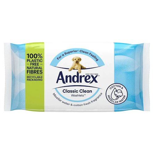 Andrex Plastic Free Classic Clean Washlets (NWT5150P)